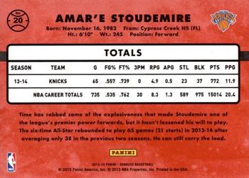 2014-15 Donruss - Stat Line Season #20 Amar'e Stoudemire Back