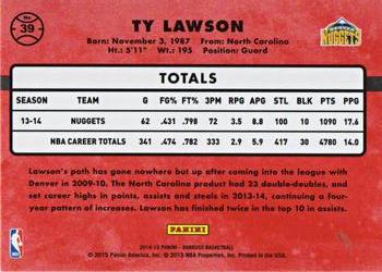 2014-15 Donruss - Stat Line Season #39 Ty Lawson Back