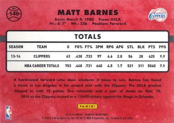 2014-15 Donruss - Stat Line Years #149 Matt Barnes Back