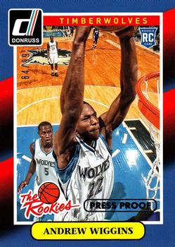 2014-15 Donruss - The Rookies Press Proofs Blue #1 Andrew Wiggins Front