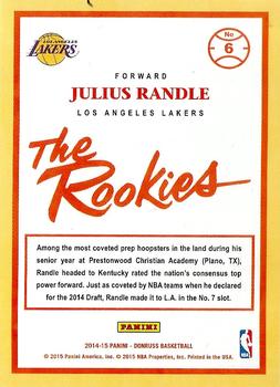 2014-15 Donruss - The Rookies Press Proofs Purple #6 Julius Randle Back