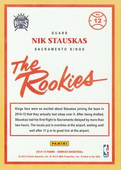 2014-15 Donruss - The Rookies Press Proofs Purple #12 Nik Stauskas Back