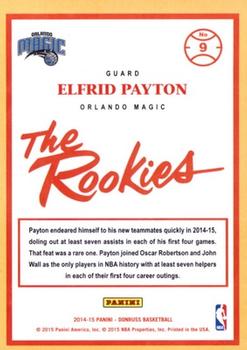 2014-15 Donruss - The Rookies Swirlorama #9 Elfrid Payton Back