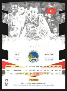 2014-15 Donruss - Elite Jersey Number Die Cuts #8 Stephen Curry Back