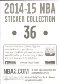 2014-15 Panini Stickers #36 J.R. Smith Back