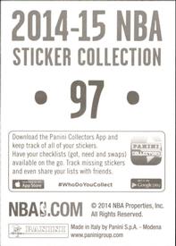 2014-15 Panini Stickers #97 Pistons Road Jersey Back