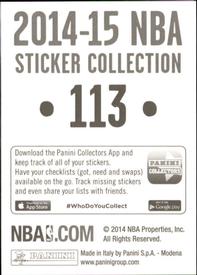 2014-15 Panini Stickers #113 Roy Hibbert Back