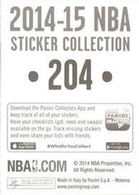 2014-15 Panini Stickers #204 Tyson Chandler Back