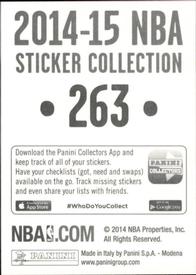 2014-15 Panini Stickers #263 Ty Lawson Back