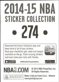 2014-15 Panini Stickers #274 J.J. Hickson Back
