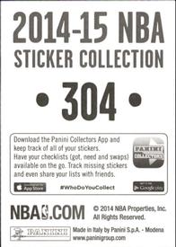 2014-15 Panini Stickers #304 Trail Blazers Home Jersey Back