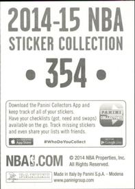 2014-15 Panini Stickers #354 Kobe Bryant Back