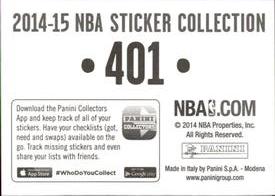 2014-15 Panini Stickers #401 Jose Barea Back