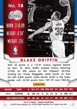 2014-15 Panini Threads #18 Blake Griffin Back