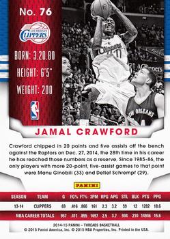 2014-15 Panini Threads #76 Jamal Crawford Back