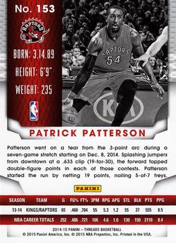2014-15 Panini Threads #153 Patrick Patterson Back