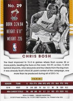 2014-15 Panini Threads #29 Chris Bosh Back