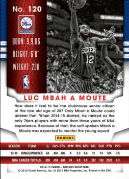 2014-15 Panini Threads #120 Luc Mbah a Moute Back