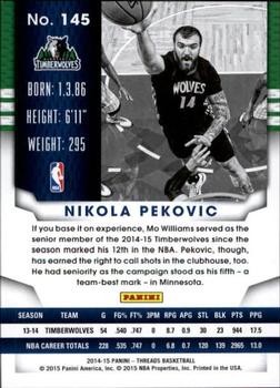 2014-15 Panini Threads #145 Nikola Pekovic Back