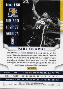 2014-15 Panini Threads #155 Paul George Back