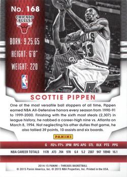 2014-15 Panini Threads #168 Scottie Pippen Back