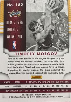 2014-15 Panini Threads #182 Timofey Mozgov Back