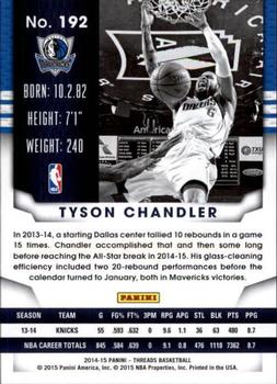 2014-15 Panini Threads #192 Tyson Chandler Back