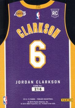 2014-15 Panini Threads #218 Jordan Clarkson Back