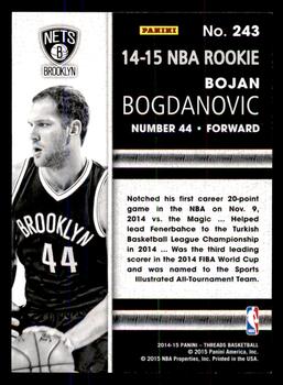 2014-15 Panini Threads #243 Bojan Bogdanovic Back
