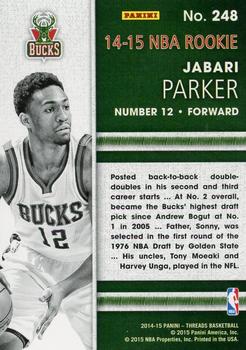 2014-15 Panini Threads #248 Jabari Parker Back