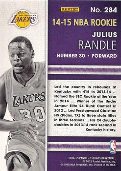 2014-15 Panini Threads #284 Julius Randle Back