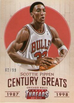 2014-15 Panini Threads - Century Greats Century Proof Red #4 Scottie Pippen Front