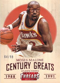 2014-15 Panini Threads - Century Greats Century Proof Red #6 Moses Malone Front