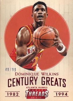 2014-15 Panini Threads - Century Greats Century Proof Red #7 Dominique Wilkins Front