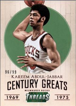 2014-15 Panini Threads - Century Greats Century Proof Red #10 Kareem Abdul-Jabbar Front