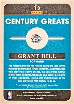 2014-15 Panini Threads - Century Greats Threads #13 Grant Hill Back