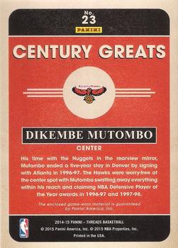 2014-15 Panini Threads - Century Greats Threads #23 Dikembe Mutombo Back