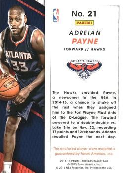 2014-15 Panini Threads - Rookie Threads #21 Adreian Payne Back