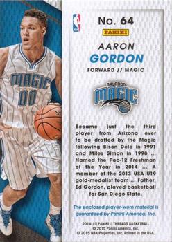 2014-15 Panini Threads - Rookie Threads #64 Aaron Gordon Back