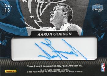 2014-15 Panini Threads - Rookie View #13 Aaron Gordon Back