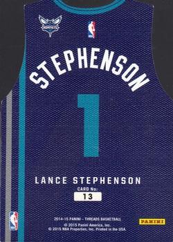 2014-15 Panini Threads - Team Threads #13 Lance Stephenson Back