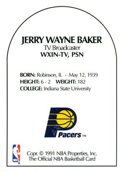 1990-91 Hoops - Announcers #NNO Jerry Wayne Baker Back