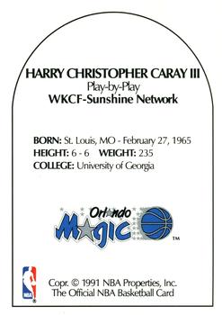 1990-91 Hoops - Announcers #NNO Harry Christopher Caray III Back