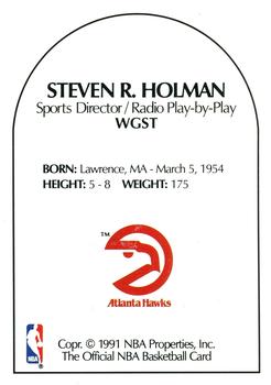 1990-91 Hoops - Announcers #NNO Steven R. Holman Back
