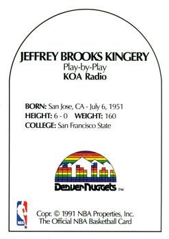 1990-91 Hoops - Announcers #NNO Jeffrey Brooks Kingery Back