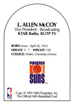 1990-91 Hoops - Announcers #NNO L. Allen McCoy Back