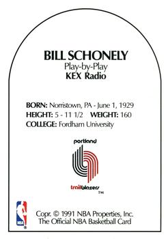 1990-91 Hoops - Announcers #NNO Bill Schonely Back