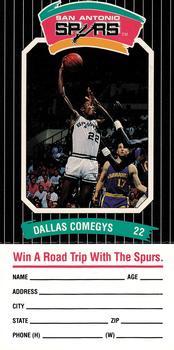 1988-89 Diamond Shamrock San Antonio Spurs #NNO Dallas Comegys Front