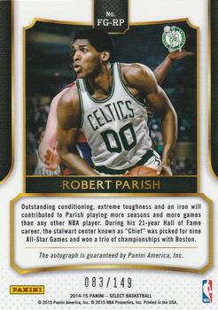 2014-15 Panini Select - Fame Game Autographs #FG-RP Robert Parish Back