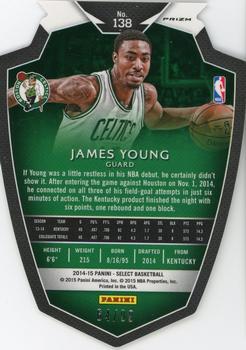 2014-15 Panini Select - Prizms Purple Die Cut #138 James Young Back